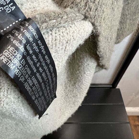 Zara knit cardigan wool blend open sweater green size small - Picture 10 of 13